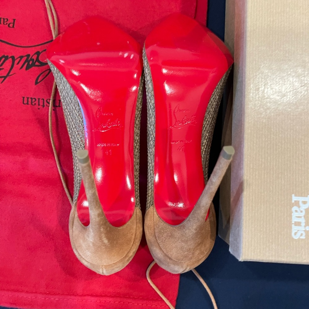 Womens Christian Louboutin
Brown Peropik 100 Rete/Dent Chenette/Vv Pumps - Picture 6 of 8